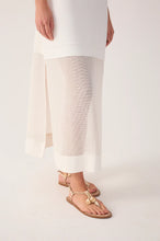 Load image into Gallery viewer, White Mesh Panel Linen Dress
