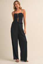 Load image into Gallery viewer, Maelle Black Linen Lace-Up Set
