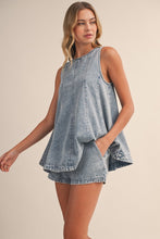Load image into Gallery viewer, PREORDER Sleeveless Denim Shorts Set
