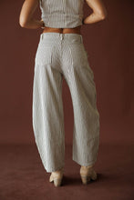 Load image into Gallery viewer, Natural Striped Barrel Pant Set
