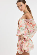 Load image into Gallery viewer, Vibrant Red Floral Off Shoulder Mini Dress
