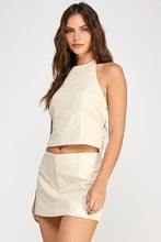 Load image into Gallery viewer, Linen Halter Top + Skirt set- Cream

