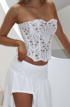 Load image into Gallery viewer, Lace Bandeau Corset Top- Khaki
