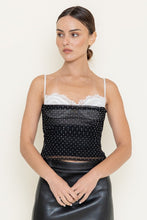 Load image into Gallery viewer, Lace Bra Polka Dot Semi Sheer Top
