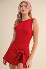 Load image into Gallery viewer, Sleeveless Wrap Tie Front Dress - Cherry
