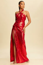 Load image into Gallery viewer, Reyna Sequin Red Gown
