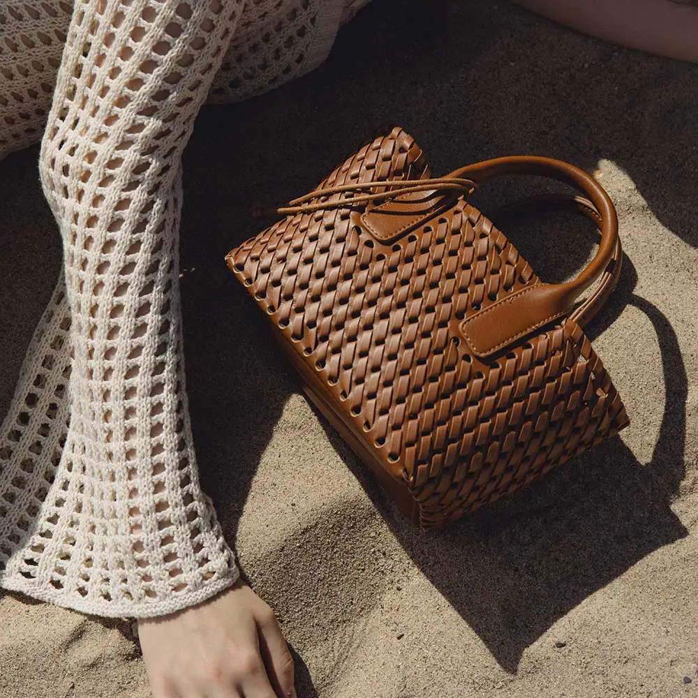 Melie Bianco Chloe Top Handle Bag- Brown