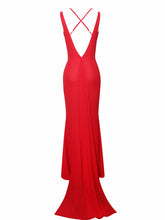 Load image into Gallery viewer, Ainara Red Chiffon Lace Gown- IN STOCK

