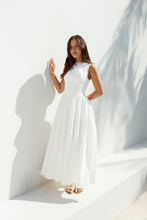 Load image into Gallery viewer, Boat Neckline White Maxi Dress

