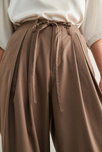 Load image into Gallery viewer, Mocha Self Tie Suit Trouser Pants
