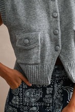 Load image into Gallery viewer, Gray Sleeveless Knit Sweater Vest
