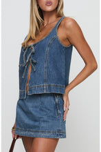 Load image into Gallery viewer, Denim Front Tie Top &amp; Skort Set
