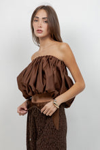 Load image into Gallery viewer, Mocha Satin Tube Top
