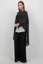 Load image into Gallery viewer, Black Sheer Cape Top
