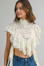Load image into Gallery viewer, Ivory Lace Ruffled Top
