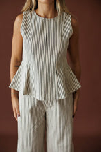 Load image into Gallery viewer, Natural Striped Barrel Pant Set
