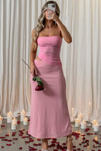 Load image into Gallery viewer, Amina Mesh + Satin Cami Dress- Pink
