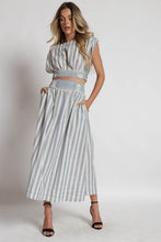 Load image into Gallery viewer, Linen Striped Maxi Skirt Set
