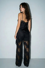 Load image into Gallery viewer, Sienna Satin Lace Pant Set- Black
