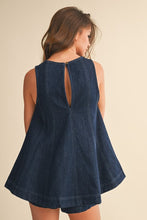 Load image into Gallery viewer, Sleeveless Dark Denim Shorts Set
