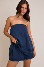Load image into Gallery viewer, Navy Layered Strapless Romper
