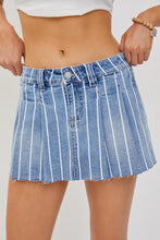 Load image into Gallery viewer, Striped Denim Mini Skirt

