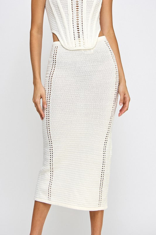 Crochet Maxi Skirt- White