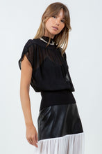 Load image into Gallery viewer, Black Semi Sheer Blouse
