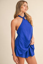 Load image into Gallery viewer, Royal Blue Linen Romper
