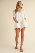 Load image into Gallery viewer, White Eyelet OS Sleeves Playsuit
