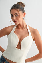 Load image into Gallery viewer, Ecru Corset Halter Top
