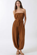 Load image into Gallery viewer, Sepia Strapless Belted Jumpsuit
