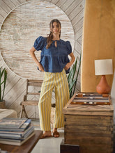 Load image into Gallery viewer, Yellow Stripe Barrel Pants
