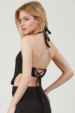 Load image into Gallery viewer, Crochet Corset Halter Top- Black
