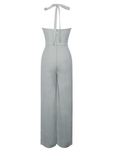 Load image into Gallery viewer, Sage Wide Leg Halter Jumpsuit
