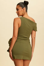 Load image into Gallery viewer, Olive Pleated Ruffle Dress
