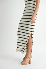 Load image into Gallery viewer, Stripe Sweater Midi Side Slit Dress
