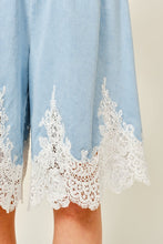 Load image into Gallery viewer, Denim Lace Bermuda Shorts
