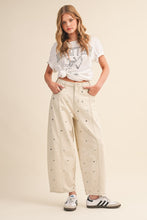 Load image into Gallery viewer, Studded Barrel Denim Pants- Cream
