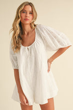 Load image into Gallery viewer, White Eyelet OS Sleeves Playsuit
