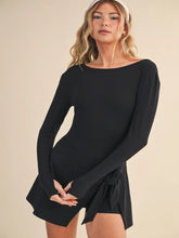 Load image into Gallery viewer, Sleeve Wrap Tie Front Dress - Black
