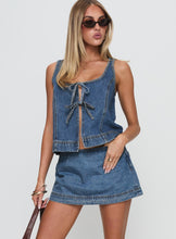 Load image into Gallery viewer, Denim Front Tie Top &amp; Skort Set

