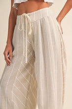 Load image into Gallery viewer, Stripe Beige Barrel Pants
