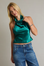 Load image into Gallery viewer, Jade Cowl Neck Halter Top
