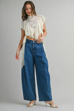 Load image into Gallery viewer, Ivory Lace Ruffled Top
