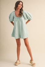 Load image into Gallery viewer, Mint Puff Sleeve Romper
