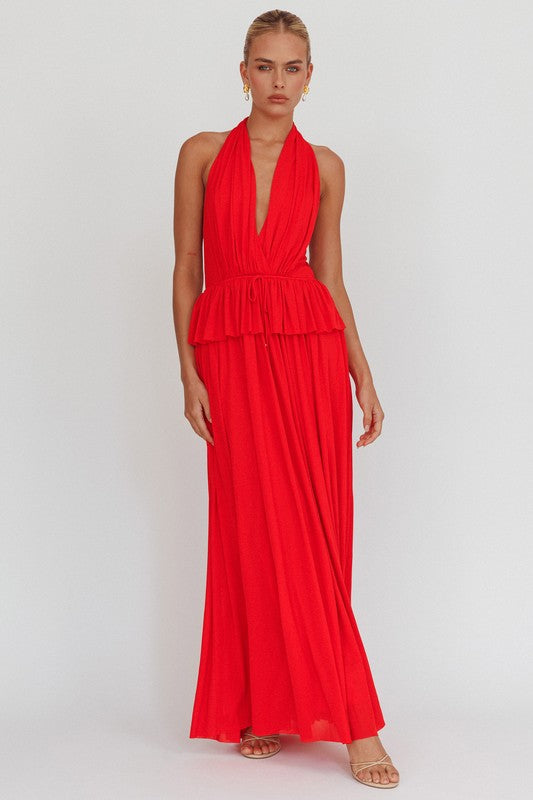 Red Lara Maxi Dress