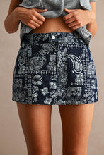 Load image into Gallery viewer, Navy Paisley High-waisted Mini Skort
