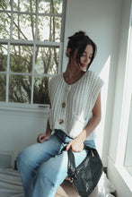 Load image into Gallery viewer, Gold Buttons Beige Sweater Vest
