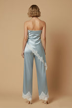 Load image into Gallery viewer, Ice Blue Satin Lace Pant Set
